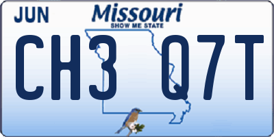 MO license plate CH3Q7T