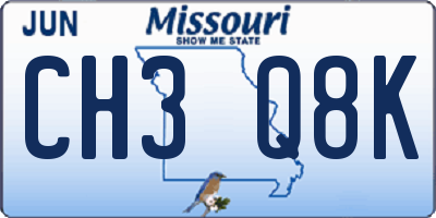 MO license plate CH3Q8K
