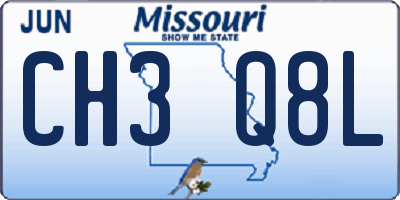 MO license plate CH3Q8L