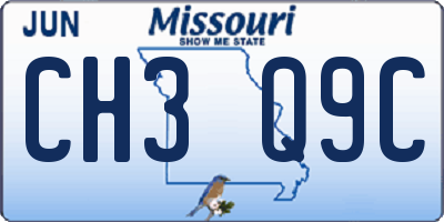 MO license plate CH3Q9C
