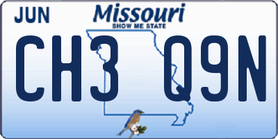 MO license plate CH3Q9N