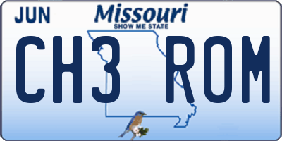 MO license plate CH3R0M