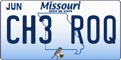 MO license plate CH3R0Q