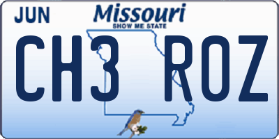 MO license plate CH3R0Z
