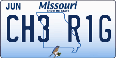 MO license plate CH3R1G