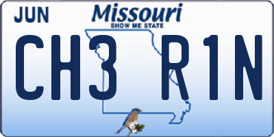 MO license plate CH3R1N