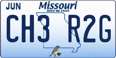 MO license plate CH3R2G