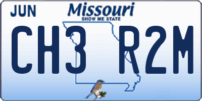 MO license plate CH3R2M
