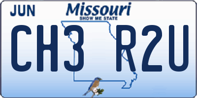 MO license plate CH3R2U