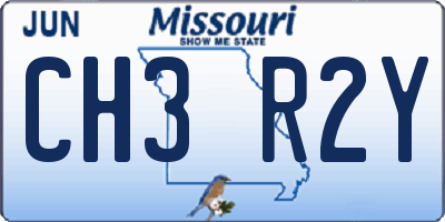 MO license plate CH3R2Y