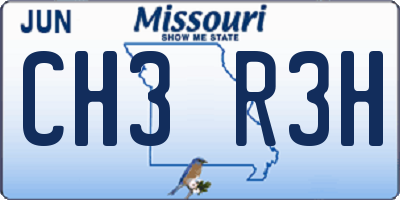 MO license plate CH3R3H