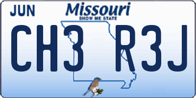 MO license plate CH3R3J