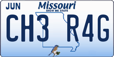 MO license plate CH3R4G