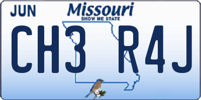 MO license plate CH3R4J