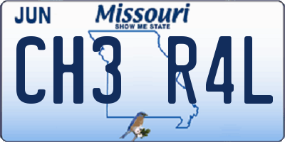 MO license plate CH3R4L