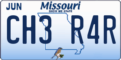 MO license plate CH3R4R