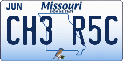 MO license plate CH3R5C