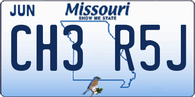 MO license plate CH3R5J
