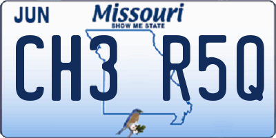 MO license plate CH3R5Q