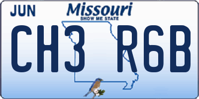 MO license plate CH3R6B