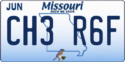 MO license plate CH3R6F