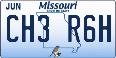 MO license plate CH3R6H
