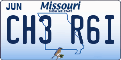 MO license plate CH3R6I