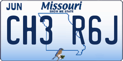 MO license plate CH3R6J