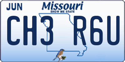 MO license plate CH3R6U