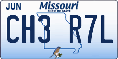 MO license plate CH3R7L