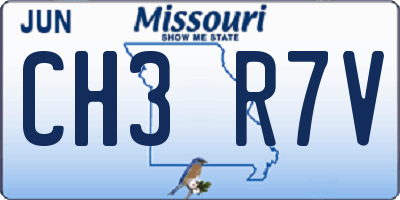 MO license plate CH3R7V