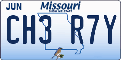 MO license plate CH3R7Y