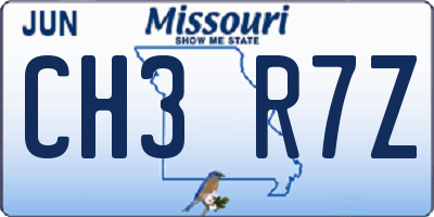 MO license plate CH3R7Z