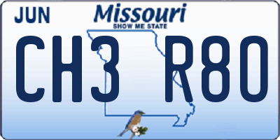 MO license plate CH3R8O