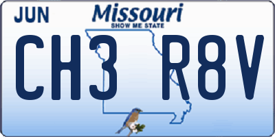 MO license plate CH3R8V