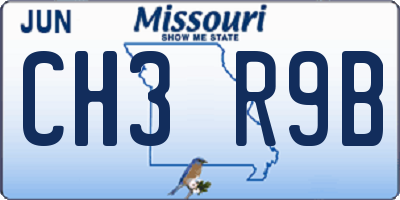 MO license plate CH3R9B