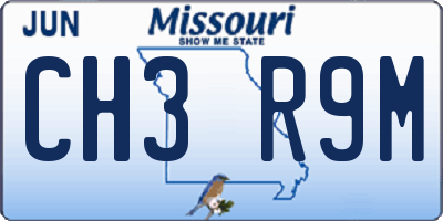 MO license plate CH3R9M