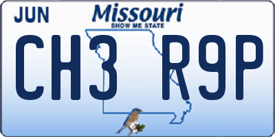 MO license plate CH3R9P