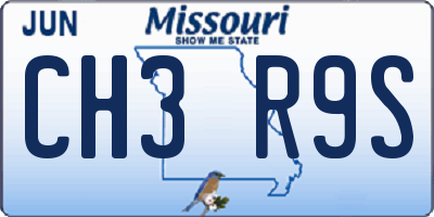 MO license plate CH3R9S