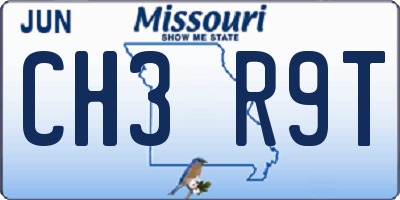 MO license plate CH3R9T
