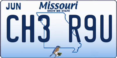 MO license plate CH3R9U