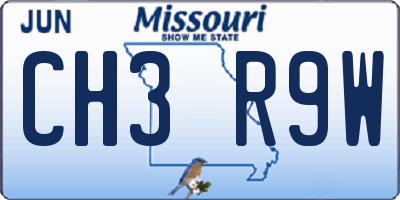 MO license plate CH3R9W