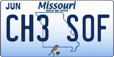 MO license plate CH3S0F