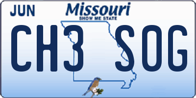 MO license plate CH3S0G