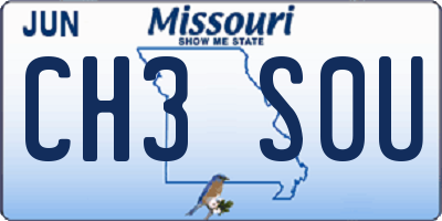 MO license plate CH3S0U