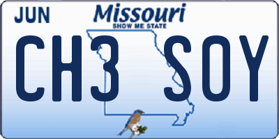 MO license plate CH3S0Y