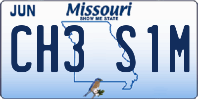 MO license plate CH3S1M