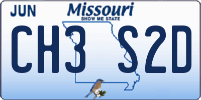 MO license plate CH3S2D