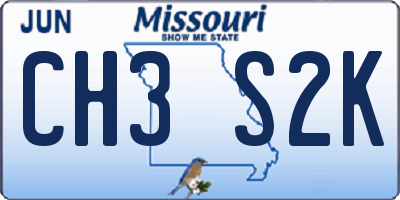 MO license plate CH3S2K