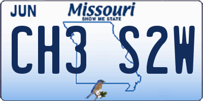 MO license plate CH3S2W